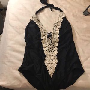 NWOT black and white lace one piece